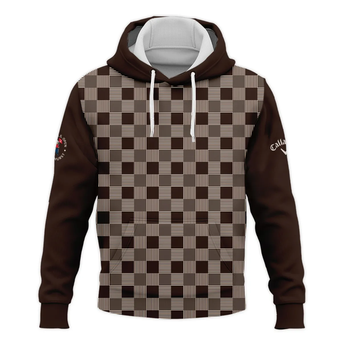 Golf Brown Square Pattern 124th U.S. Open Pinehurst Callaway Hoodie Shirt Style Classic