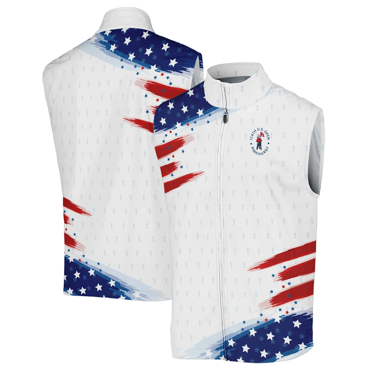 Golf Flag American 124th U.S. Open Pinehurst Callaway Sleeveless Jacket Style Classic Sleeveless Jacket