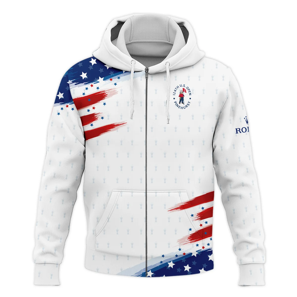 Golf Flag American 124th U.S. Open Pinehurst Rolex Zipper Hoodie Shirt Style Classic Zipper Hoodie Shirt