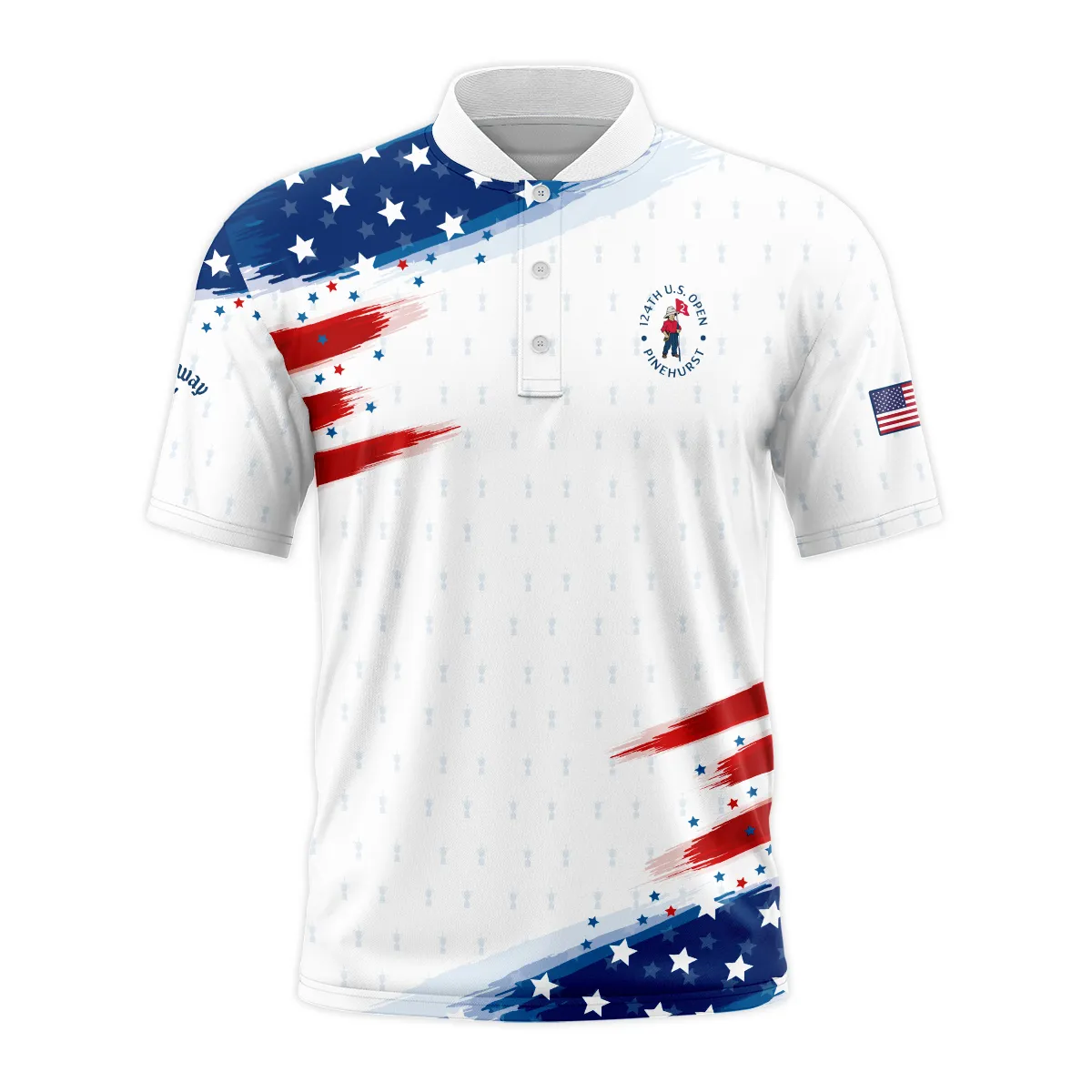 Golf Flag American Loves 124th U.S. Open Pinehurst Callaway Style Classic, Short Sleeve Round Neck Polo Shirt