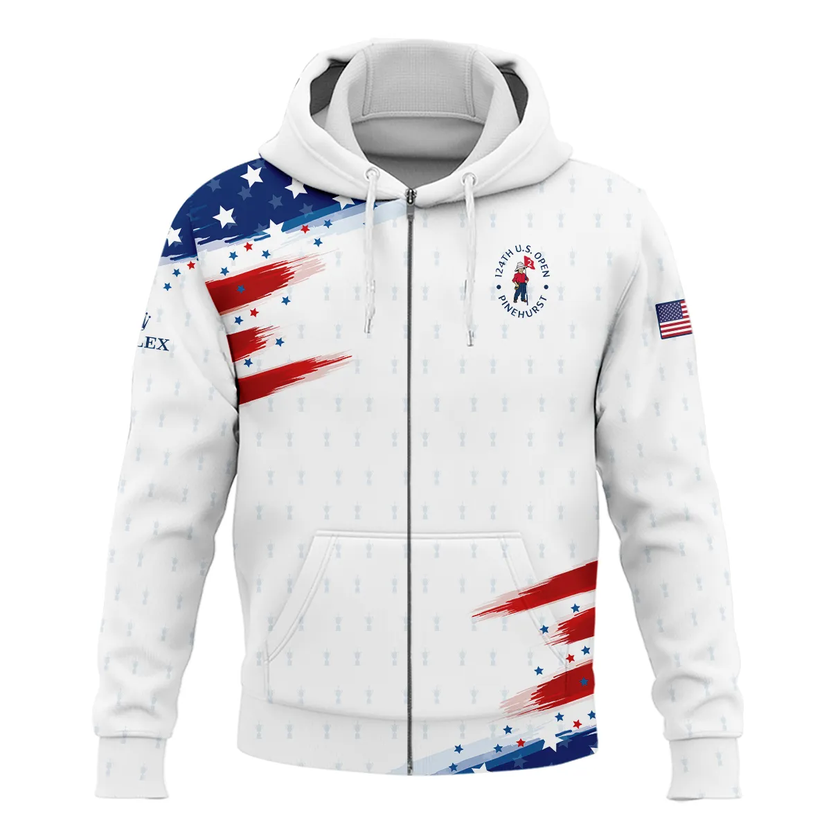 Golf Flag American Loves 124th U.S. Open Pinehurst Rolex Zipper Hoodie Shirt Style Classic