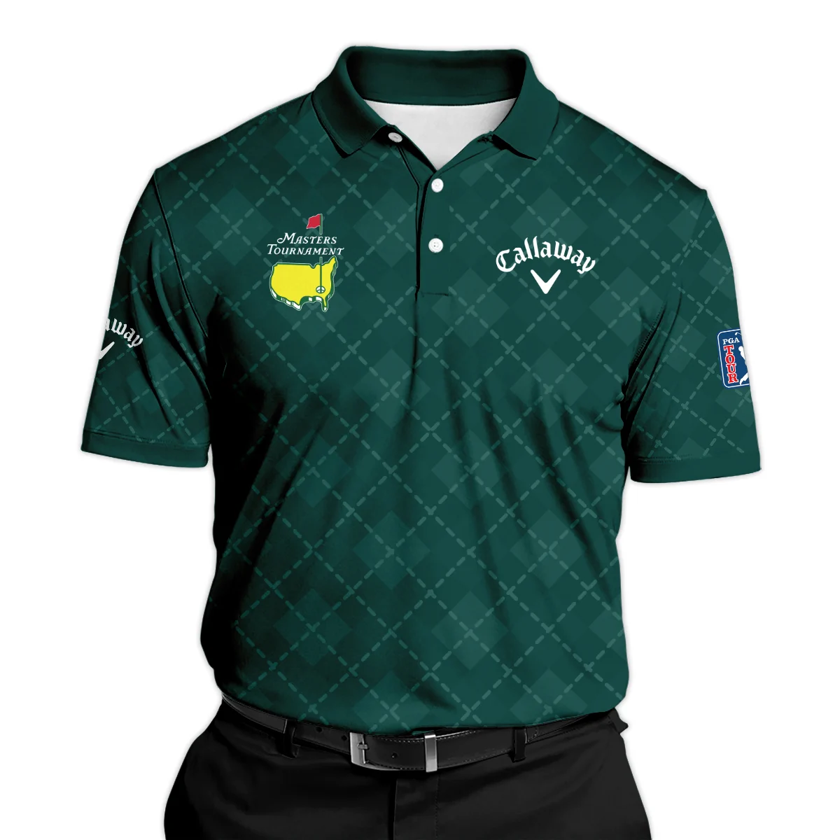 Golf Geometric Pattern Green Masters Tournament Callaway Polo Shirt Style Classic Polo Shirt For Men