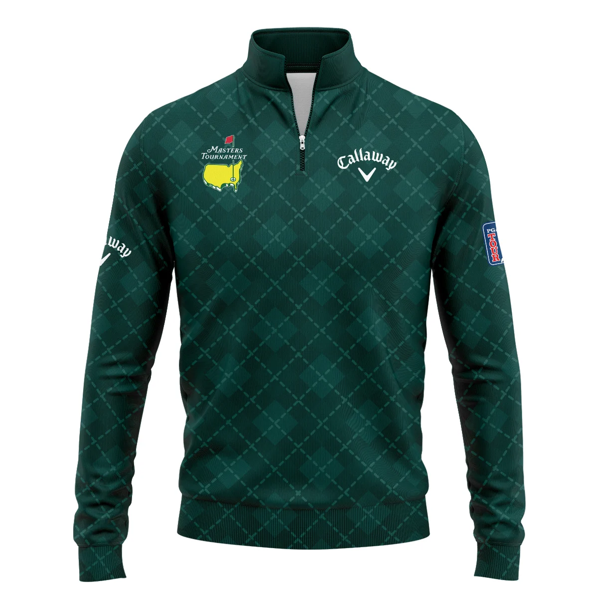 Golf Geometric Pattern Green Masters Tournament Callaway Quarter-Zip Jacket Style Classic Quarter-Zip Jacket