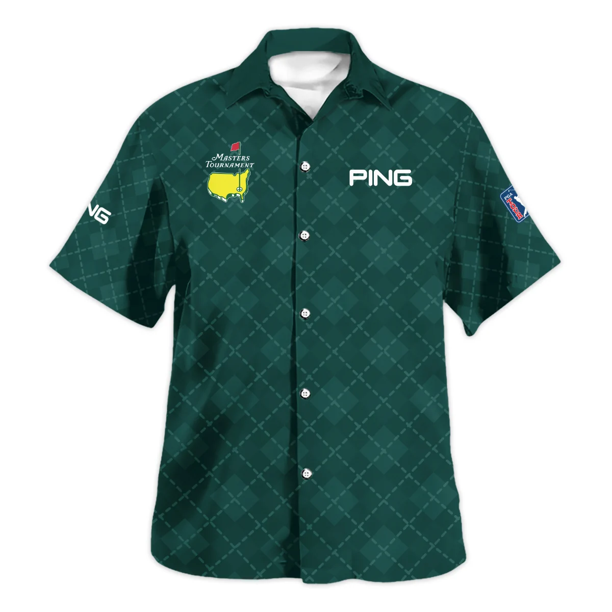 Golf Geometric Pattern Green Masters Tournament Ping Hawaiian Shirt Style Classic Oversized Hawaiian Shirt