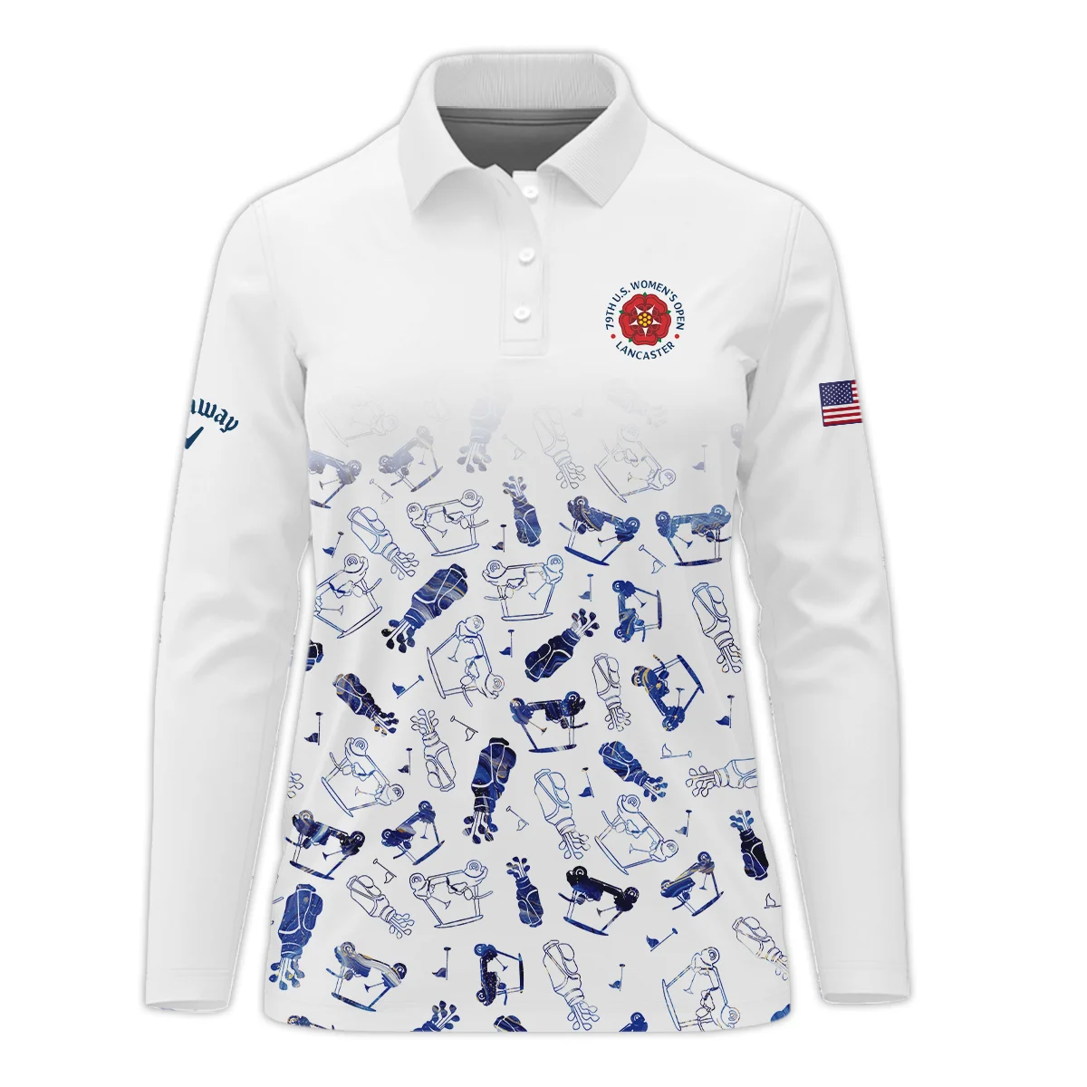 Golf Icon Abstract Pattern 79th U.S. Women’s Open Lancaster Callaway Long Polo Shirt