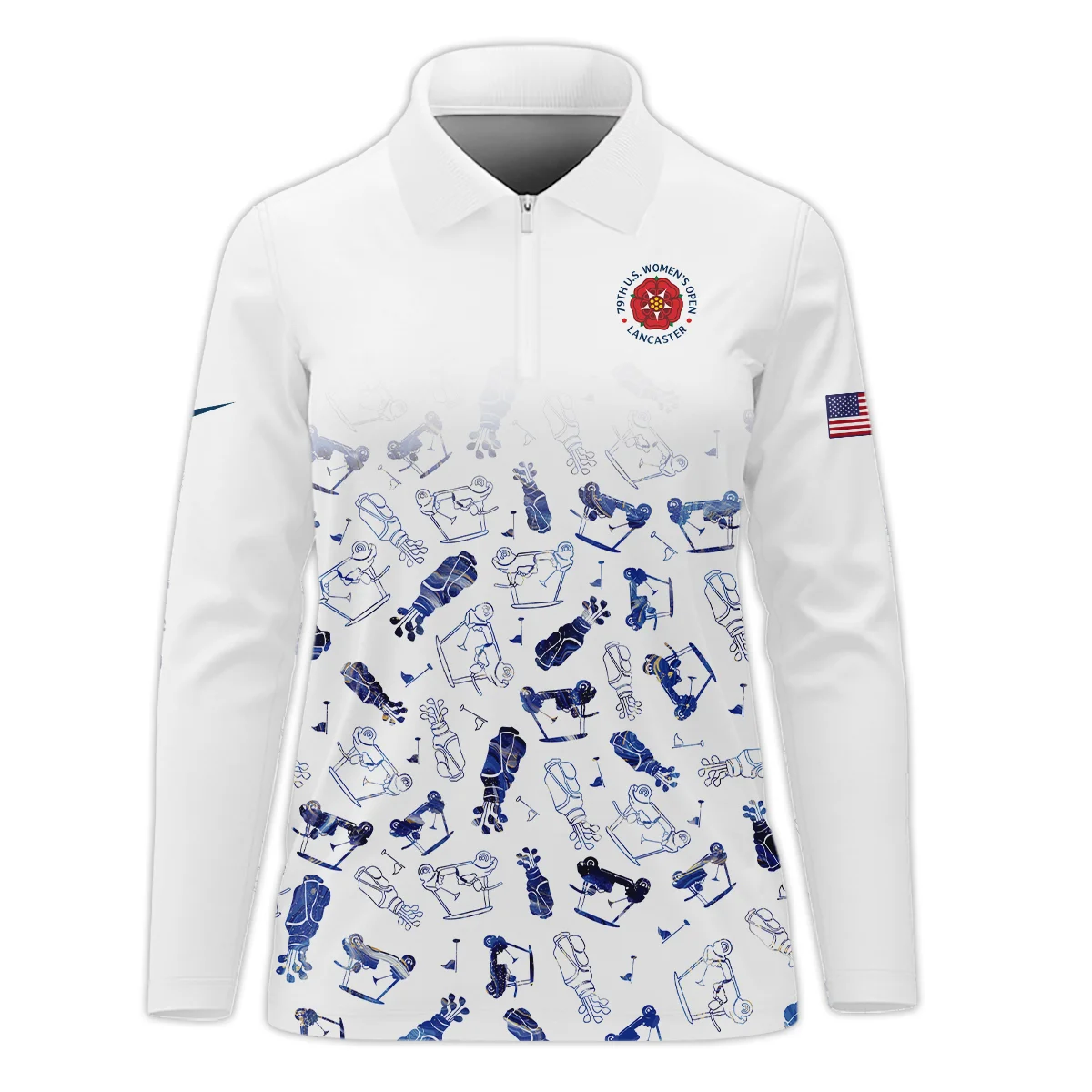 Golf Icon Abstract Pattern 79th U.S. Women’s Open Lancaster Nike Zipper Long Polo Shirt