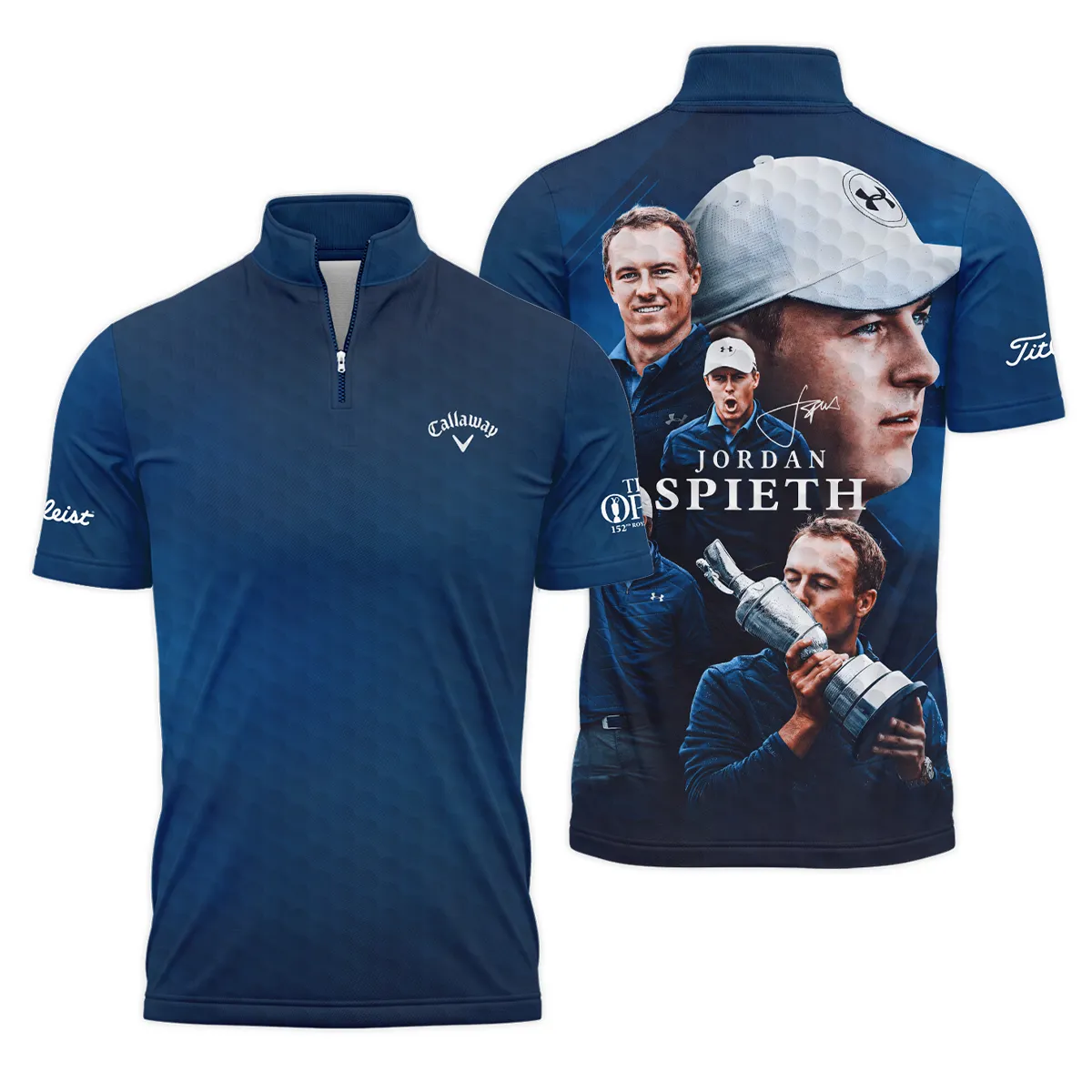 Golf Jordan Spieth Fans Loves 152nd The Open Championship Callaway Quarter-Zip Polo Shirt