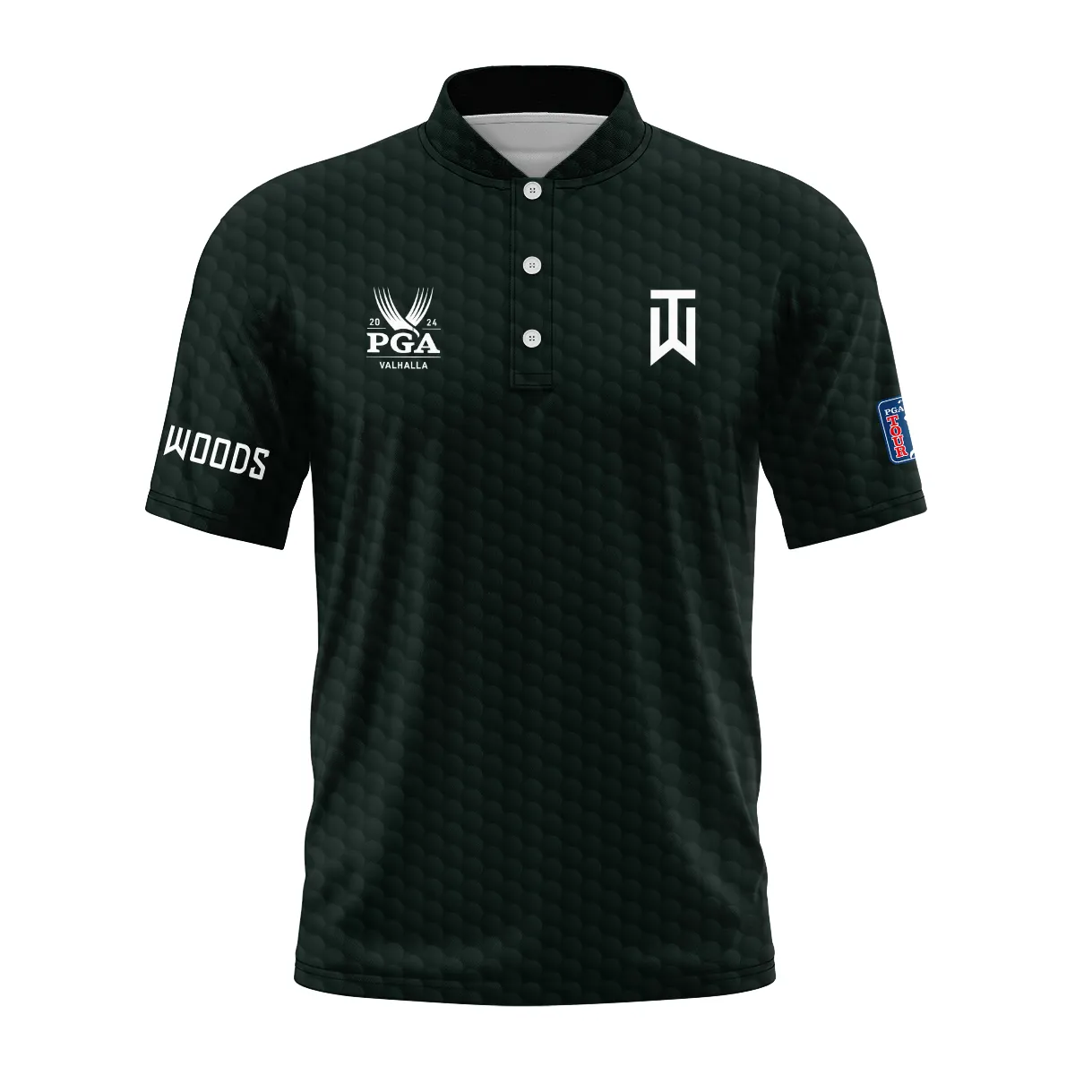 Golf Legend Tiger Woods 2024 PGA Championship Valhalla Style Classic, Short Sleeve Round Neck Polo Shirt