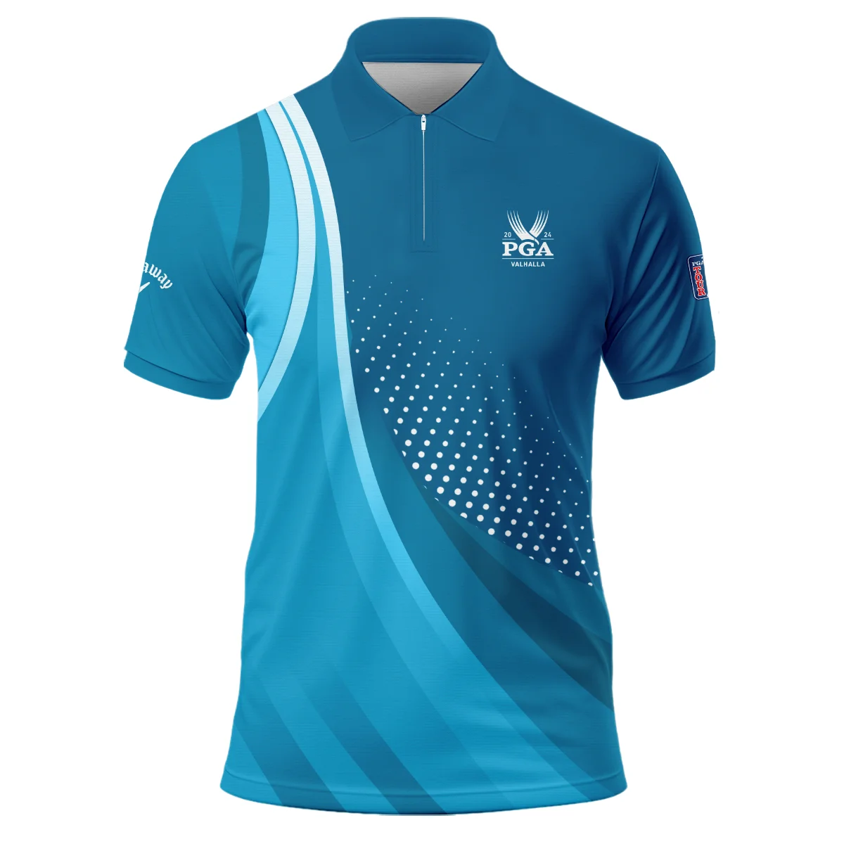 Golf Love Sport Color Blue 2024 PGA Championship Valhalla Callaway Zipper Polo Shirt Style Classic Zipper Polo Shirt For Men