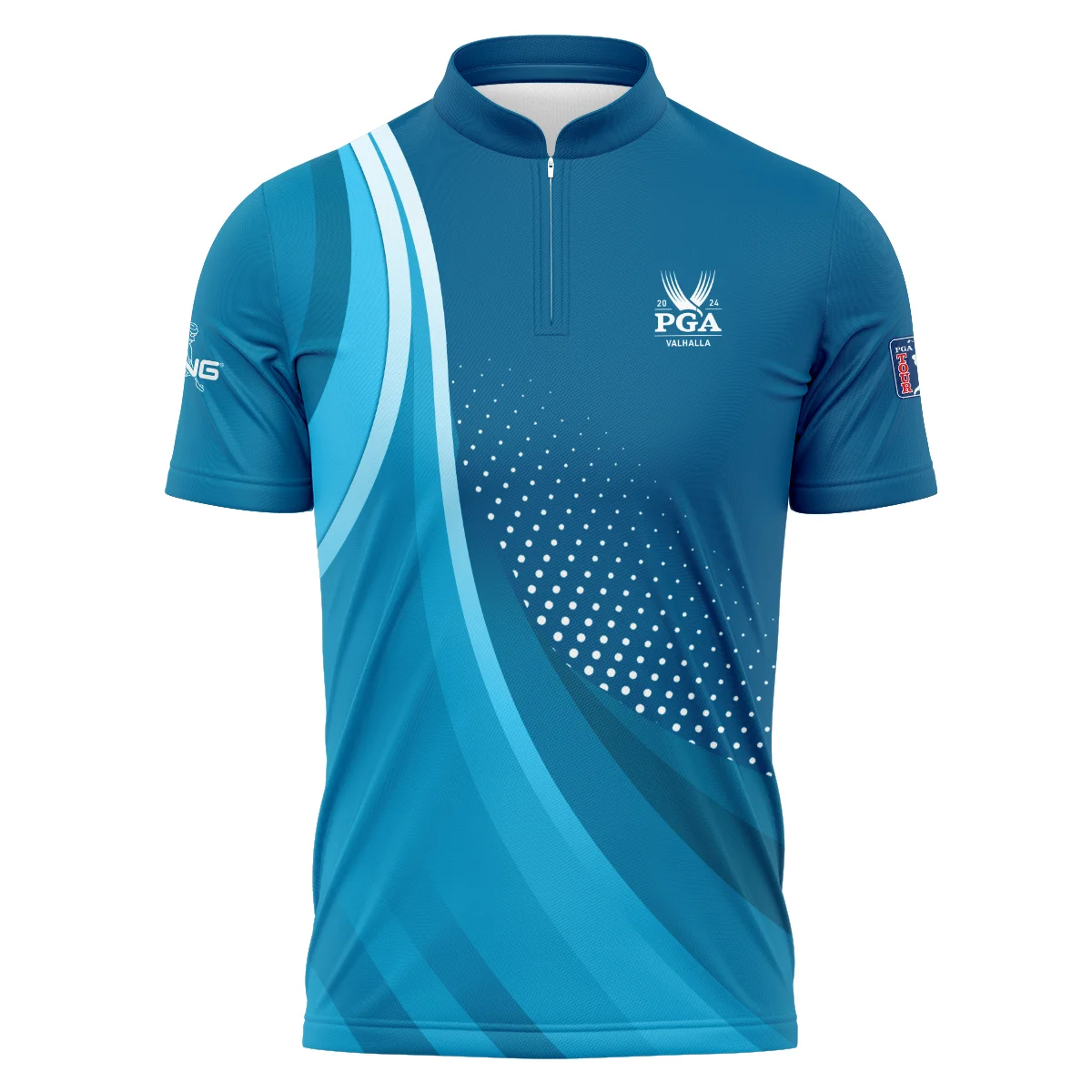 Golf Love Sport Color Blue 2024 PGA Championship Valhalla Ping Polo Shirt Mandarin Collar Polo Shirt