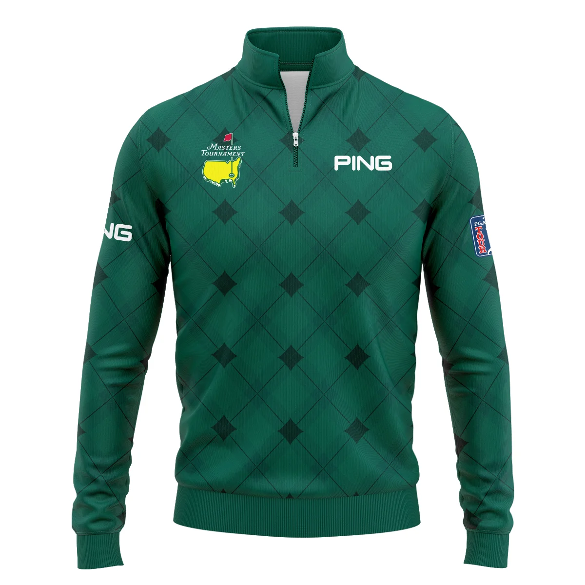 Golf Masters Tournament Green Argyle Pattern Ping Quarter-Zip Jacket Style Classic Quarter-Zip Jacket