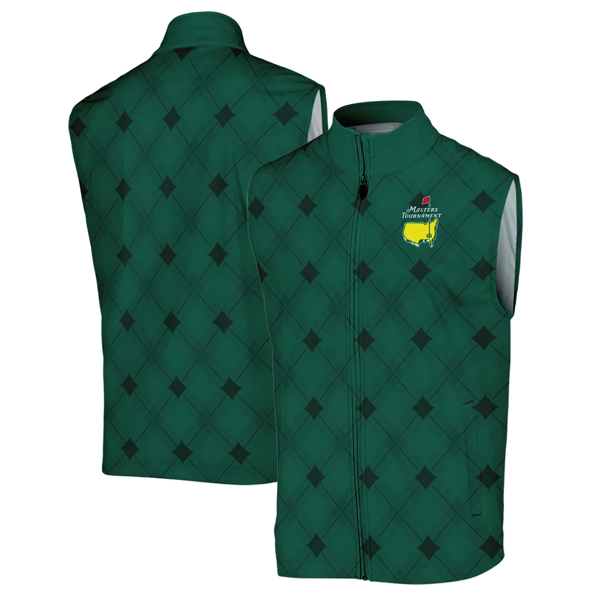 Golf Masters Tournament Green Argyle Pattern Ping Sleeveless Jacket Style Classic Sleeveless Jacket