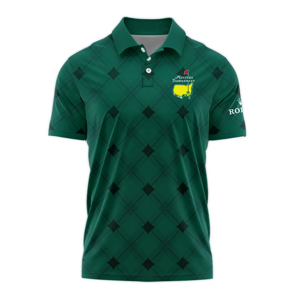 Golf Masters Tournament Green Argyle Pattern Rolex Polo Shirt Style Classic Polo Shirt For Men