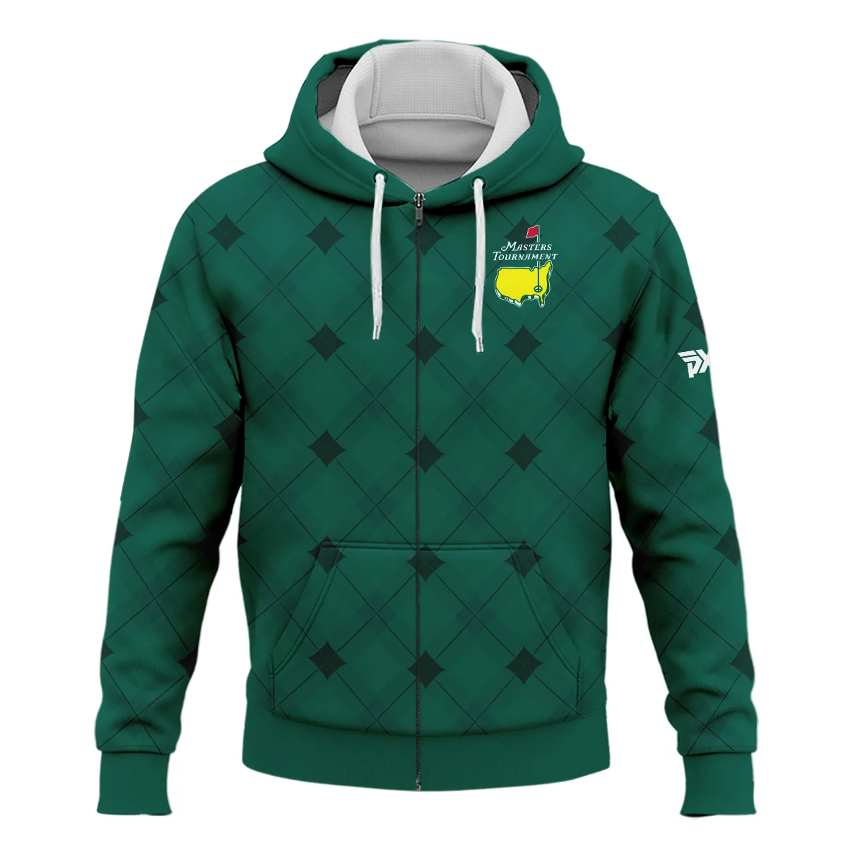 Golf Masters Tournament Green Argyle Pattern Zipper Hoodie Shirt Style Classic Zipper Hoodie Shirt