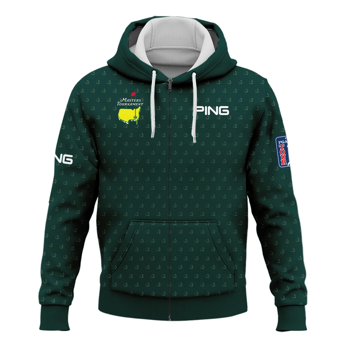 Golf Masters Tournament Ping Zipper Hoodie Shirt Logo Pattern Gold Green Golf Sports All Over Print Zipper Hoodie Shirt