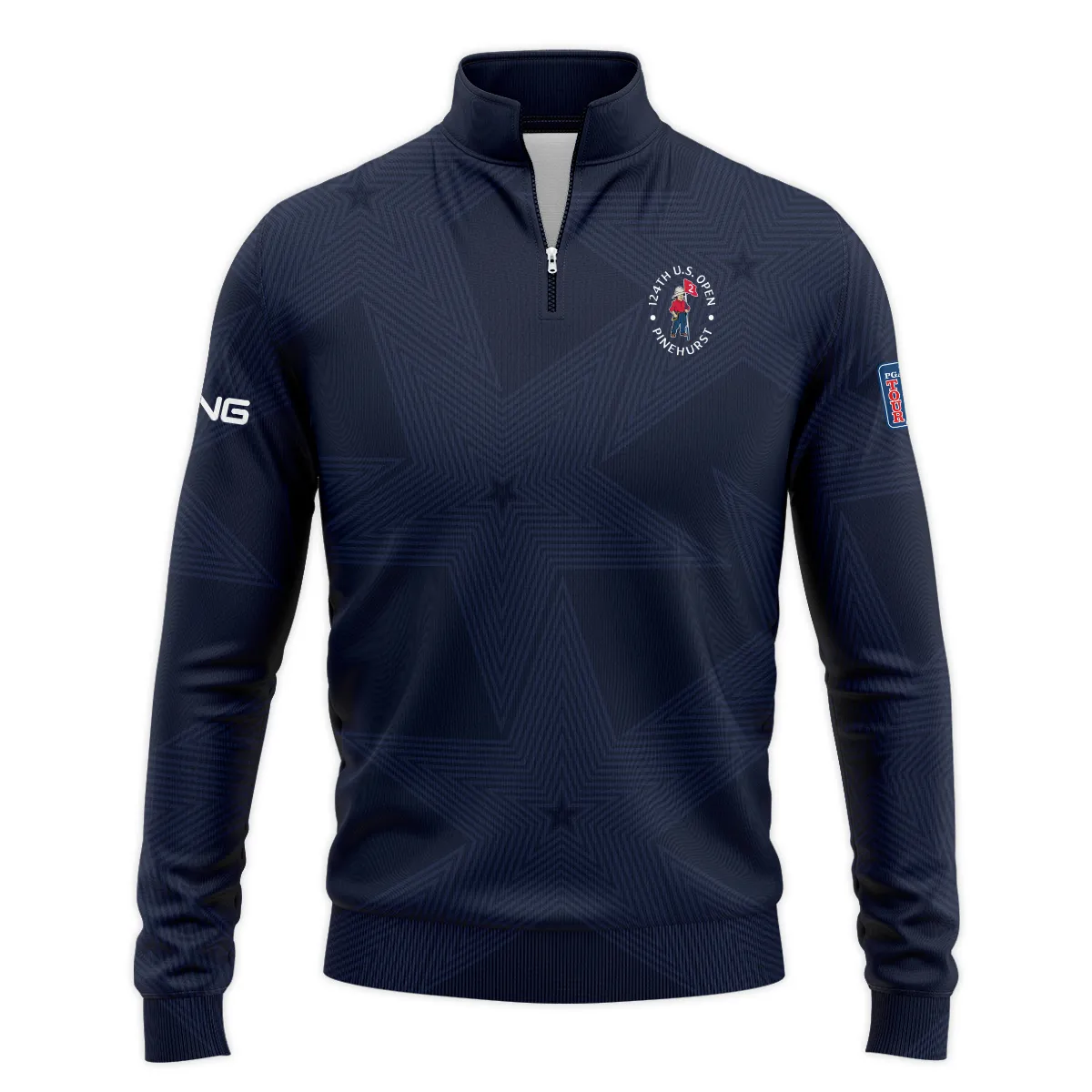 Golf Navy Color Star Pattern 124th U.S. Open Pinehurst Ping Quarter-Zip Jacket Style Classic