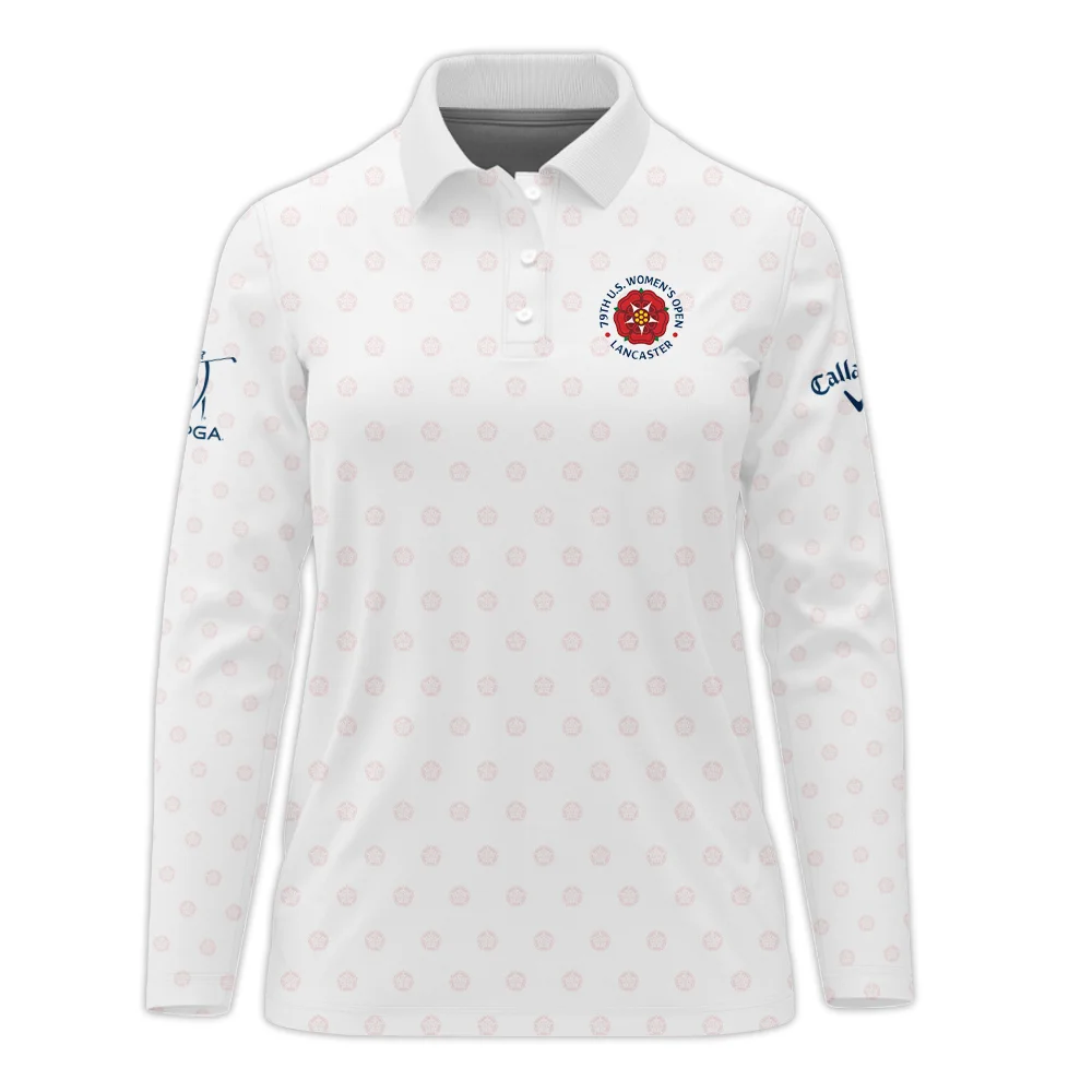 Golf Pattern 79th U.S. Women’s Open Lancaster Callaway Long Polo Shirt White Color All Over Print Long Polo Shirt For Woman