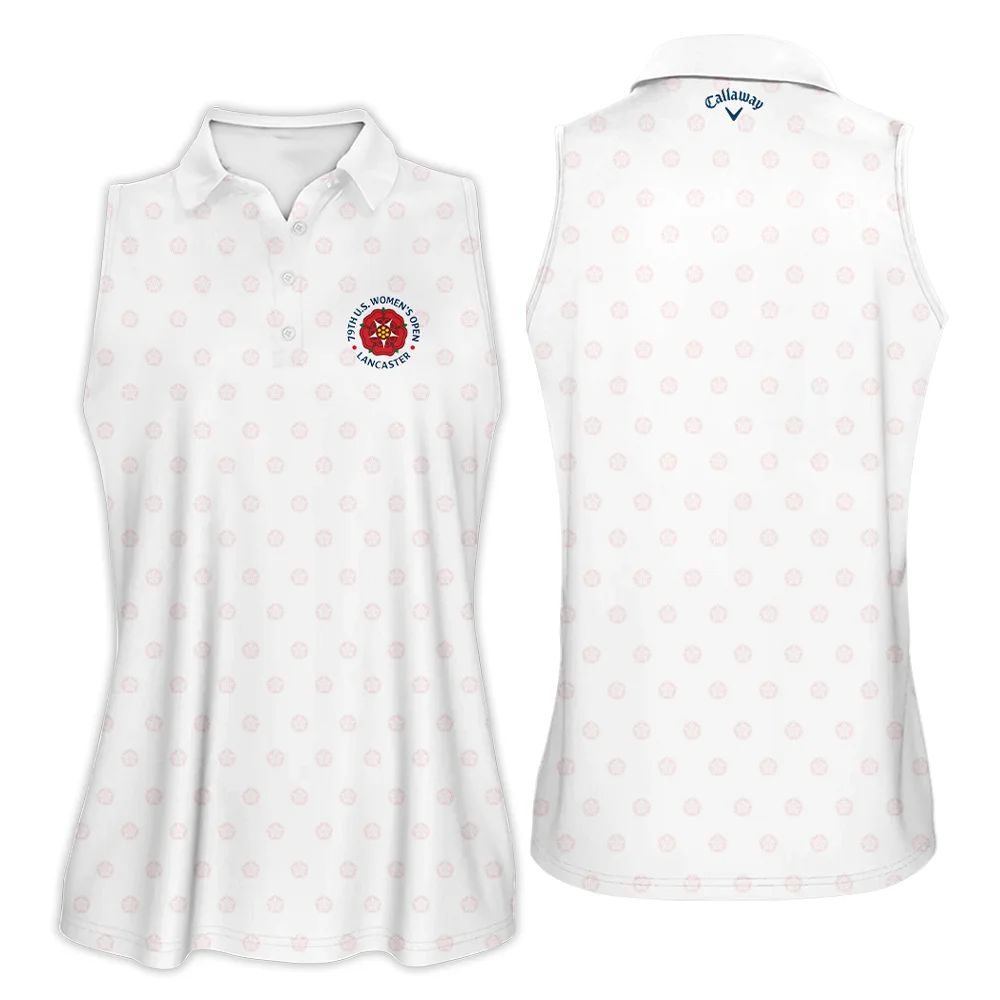 Golf Pattern 79th U.S. Women’s Open Lancaster Callaway Sleeveless Polo Shirt White Color All Over Print Sleeveless Polo Shirt For Woman