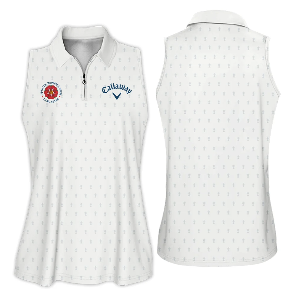 Golf Pattern Cup 79th U.s. Women Open Lancaster, Callaway Zipper Sleeveless Polo Shirt Golf Sport White Zipper Sleeveless Polo Shirt