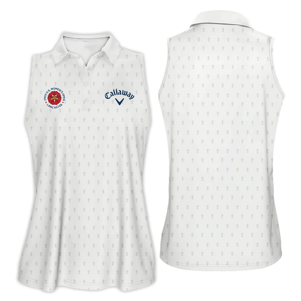 Golf Pattern Cup 79th U.S. Women’s Open Lancaster Callaway Sleeveless Polo Shirt Golf Sport White All Over Print Sleeveless Polo Shirt For Woman