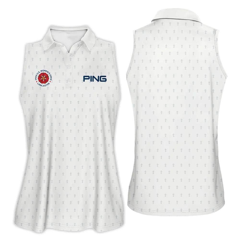 Golf Pattern Cup 79th U.S. Women’s Open Lancaster Ping Sleeveless Polo Shirt Golf Sport White All Over Print Sleeveless Polo Shirt For Woman