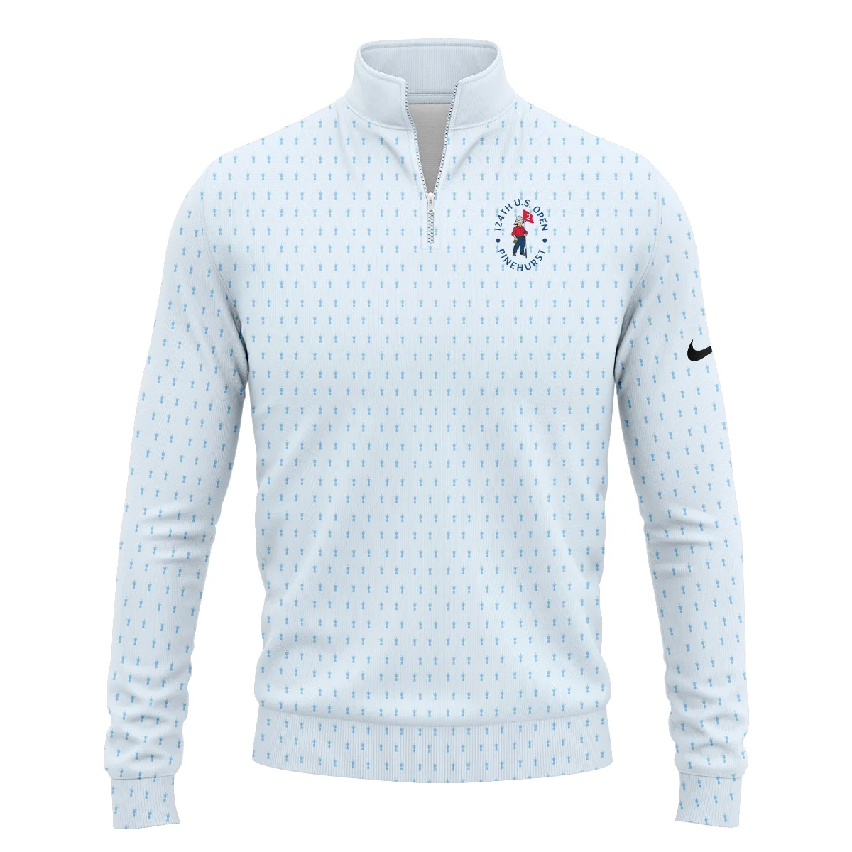 Golf Pattern Cup Light Blue Green 124th U.S. Open Pinehurst Nike Quarter-Zip Jacket Style Classic Quarter-Zip Jacket