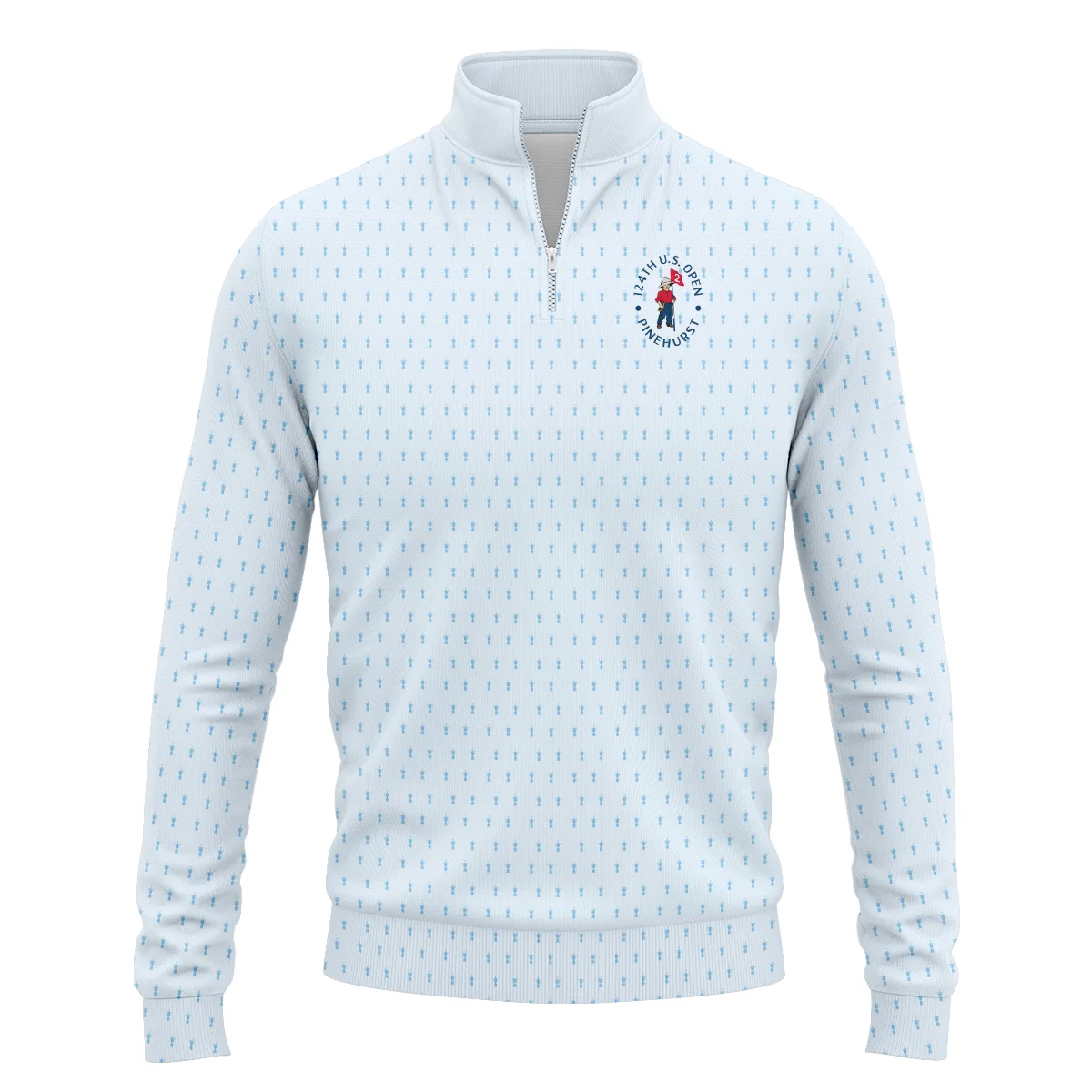 Golf Pattern Cup Light Blue Green 124th U.S. Open Pinehurst Quarter-Zip Jacket Style Classic Quarter-Zip Jacket