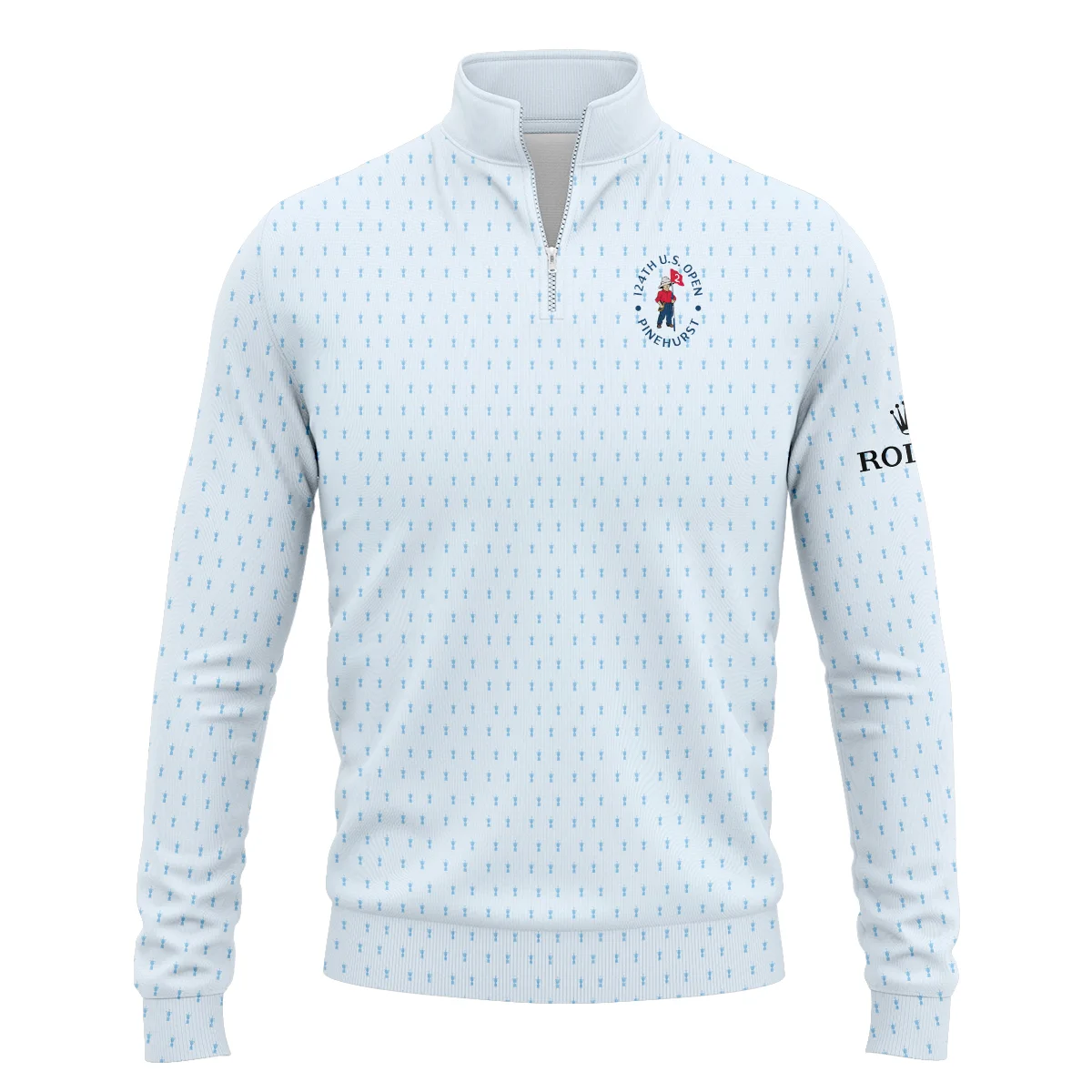 Golf Pattern Cup Light Blue Green 124th U.S. Open Pinehurst Rolex Quarter-Zip Jacket Style Classic Quarter-Zip Jacket