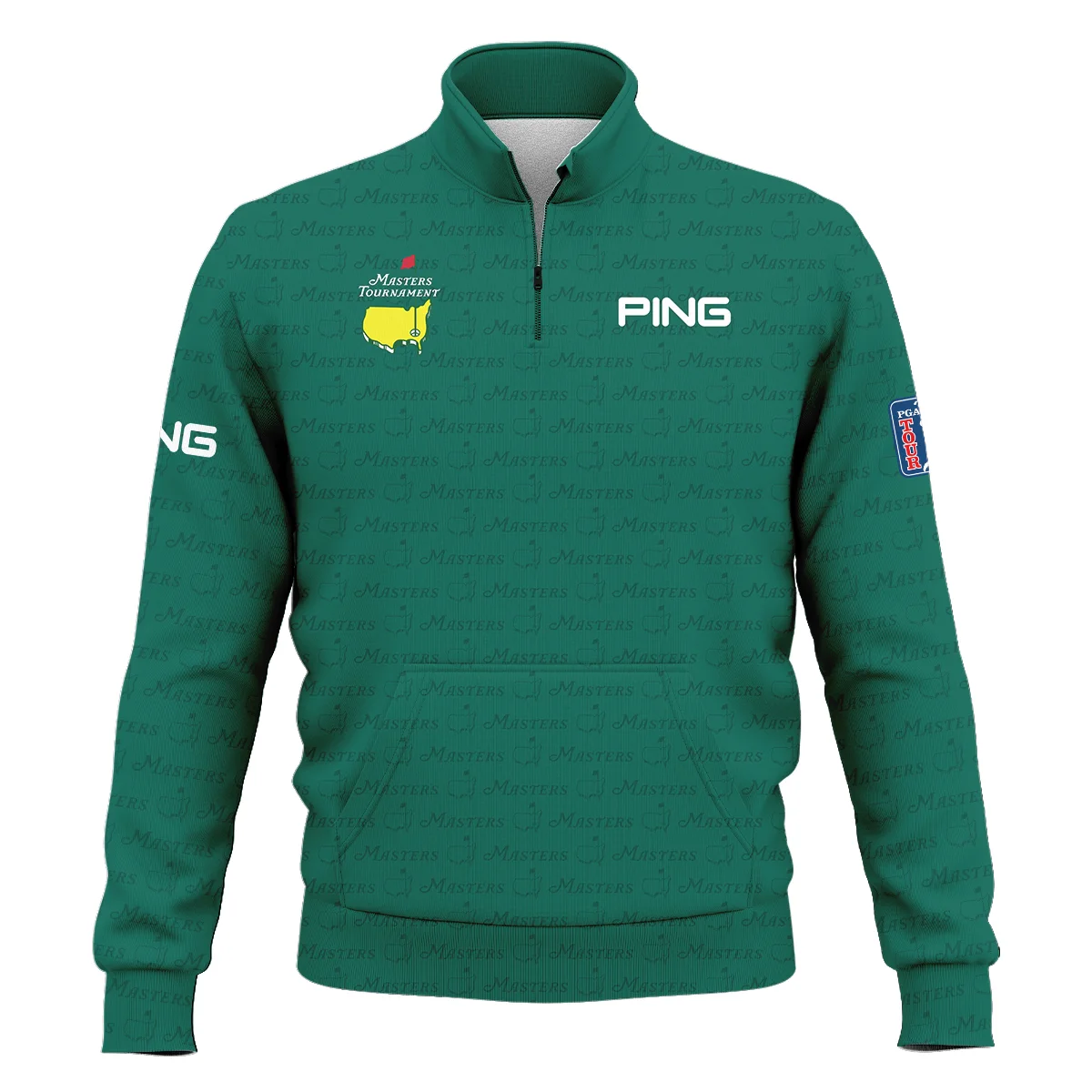 Golf Pattern Cup White Mix Green Masters Tournament Ping Style Classic Quarter Zipped Sweatshirt