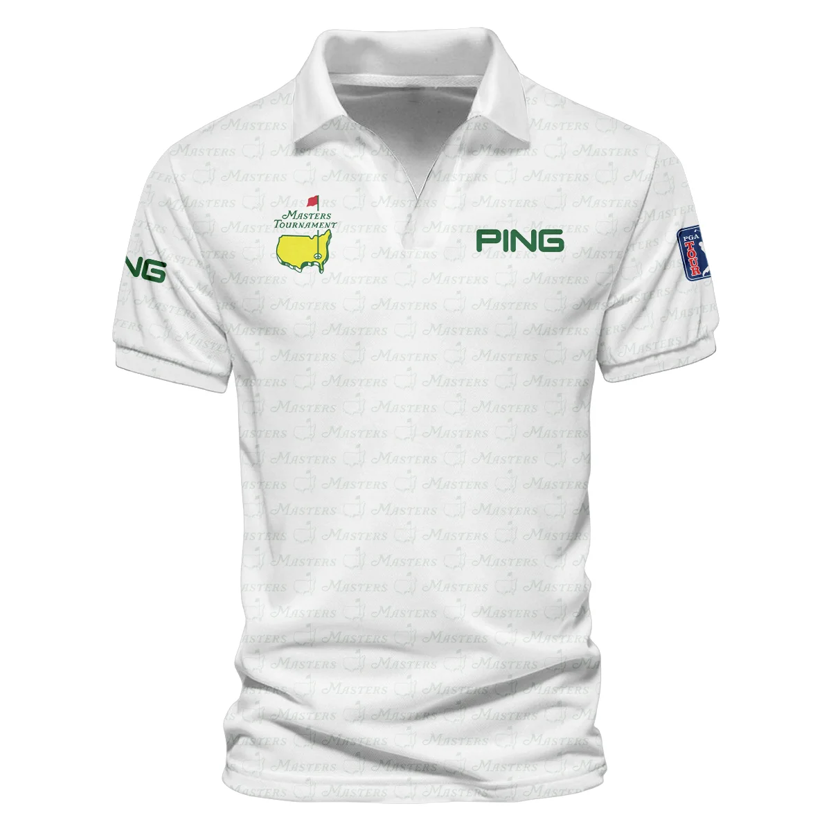 Golf Pattern Cup White Mix Green Masters Tournament Ping Vneck Polo Shirt Style Classic Polo Shirt For Men