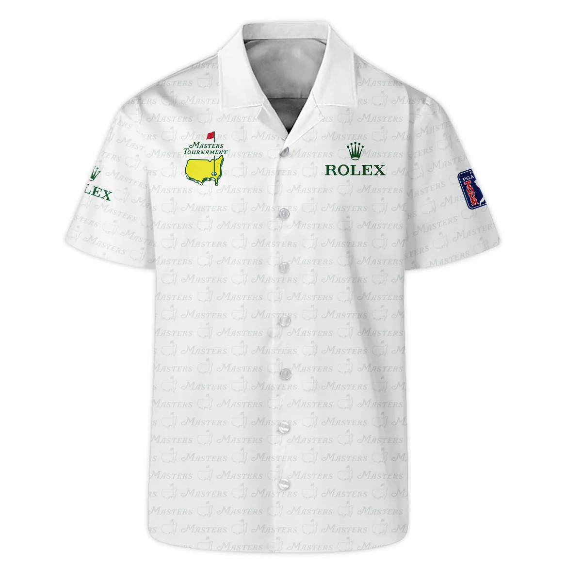 Golf Pattern Cup White Mix Green Masters Tournament Rolex Hawaiian Shirt Style Classic Oversized Hawaiian Shirt