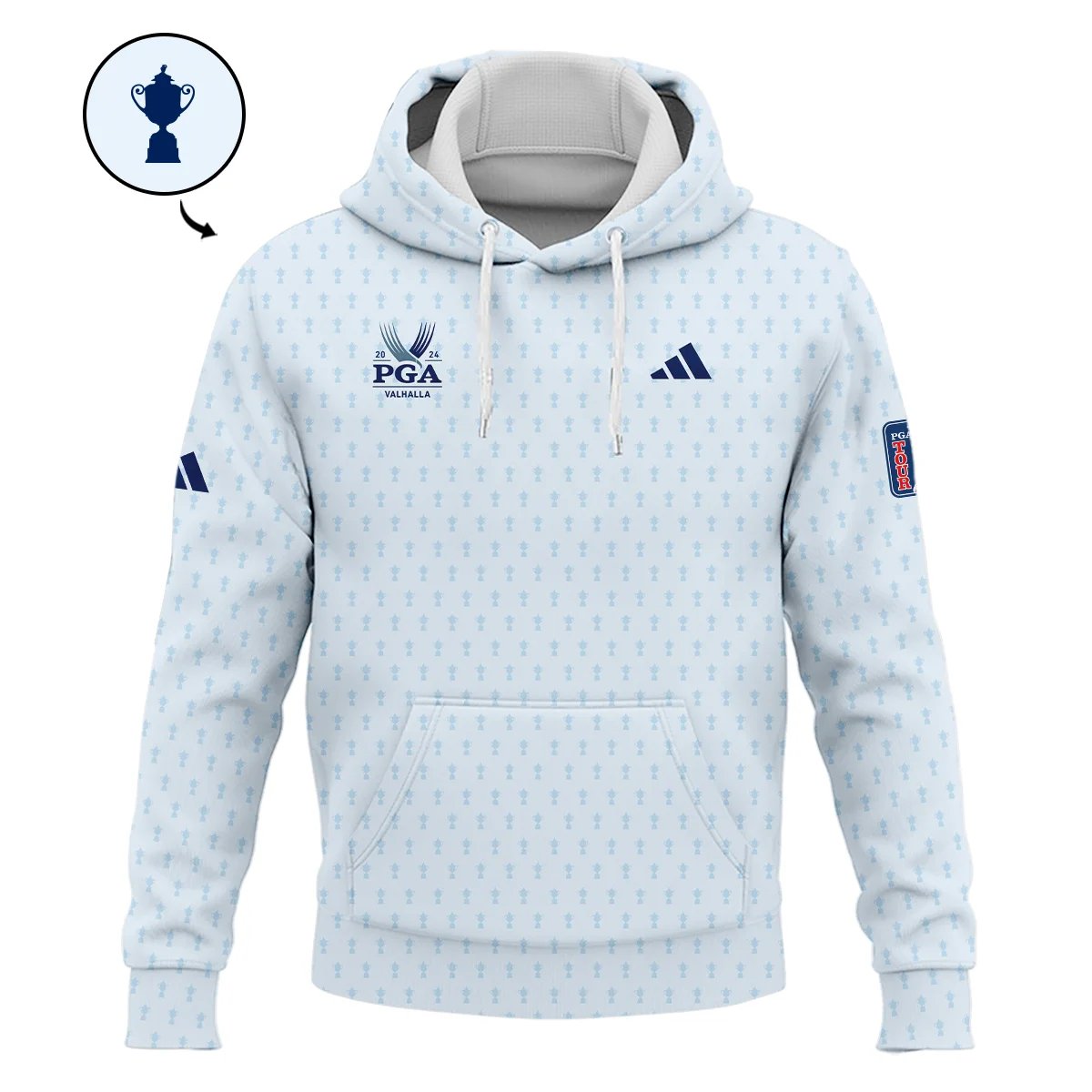 Golf Pattern Cup White Mix Light Blue 2024 PGA Championship Valhalla Adidas Hoodie Shirt Style Classic Hoodie Shirt