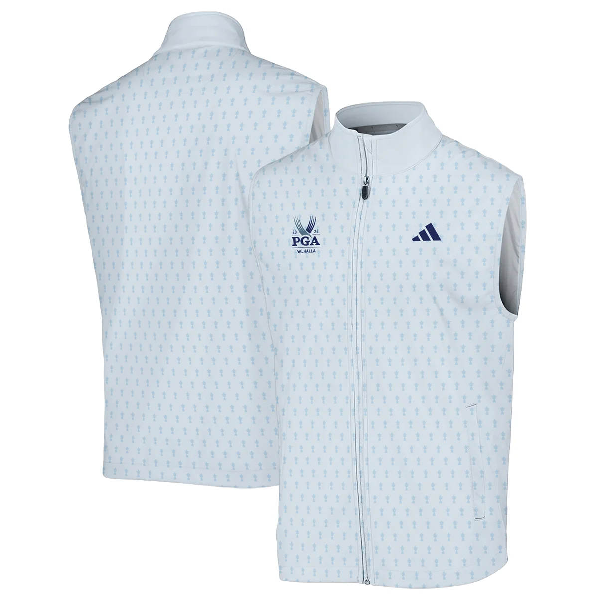 Golf Pattern Cup White Mix Light Blue 2024 PGA Championship Valhalla Adidas Sleeveless Jacket Style Classic Sleeveless Jacket