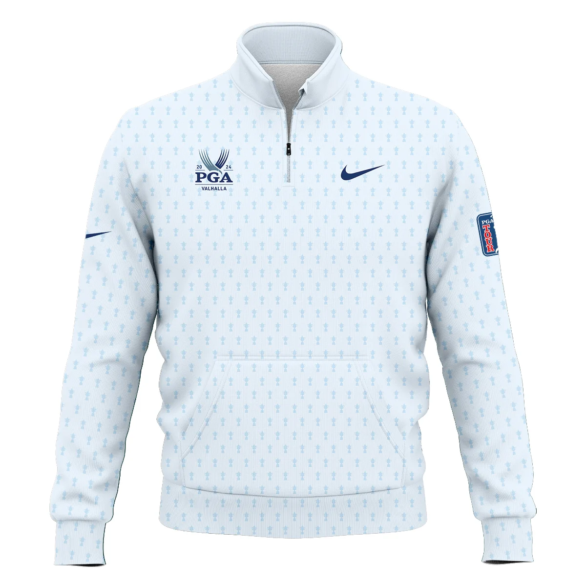 Golf Pattern Cup White Mix Light Blue 2024 PGA Championship Valhalla Nike Style Classic Quarter Zipped Sweatshirt