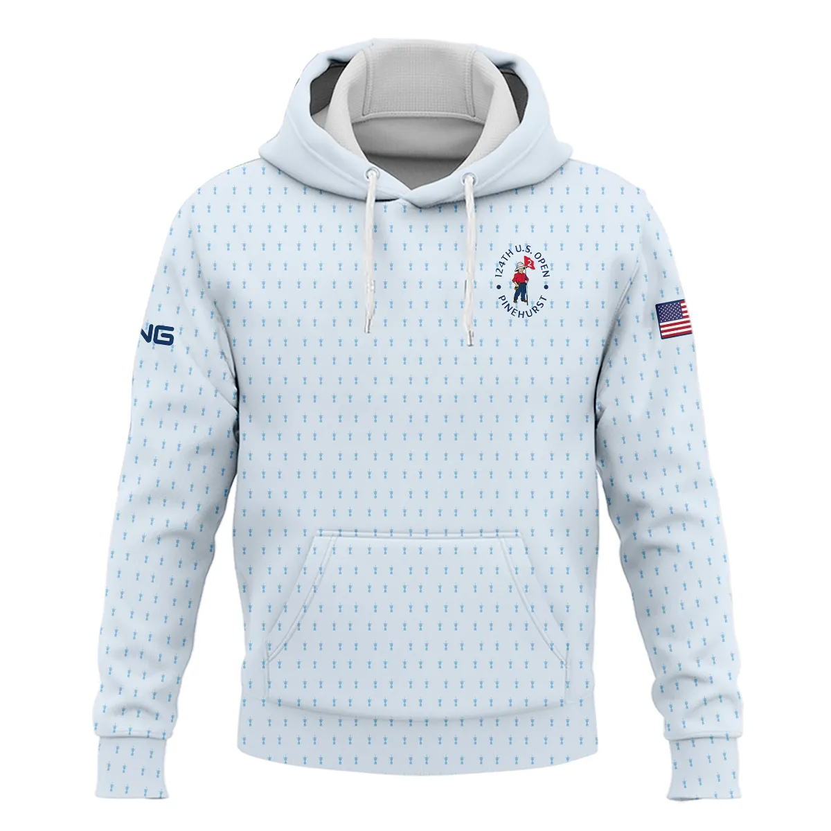 Golf Pattern Light Blue Cup 124th U.S. Open Pinehurst Ping Hoodie Shirt Style Classic