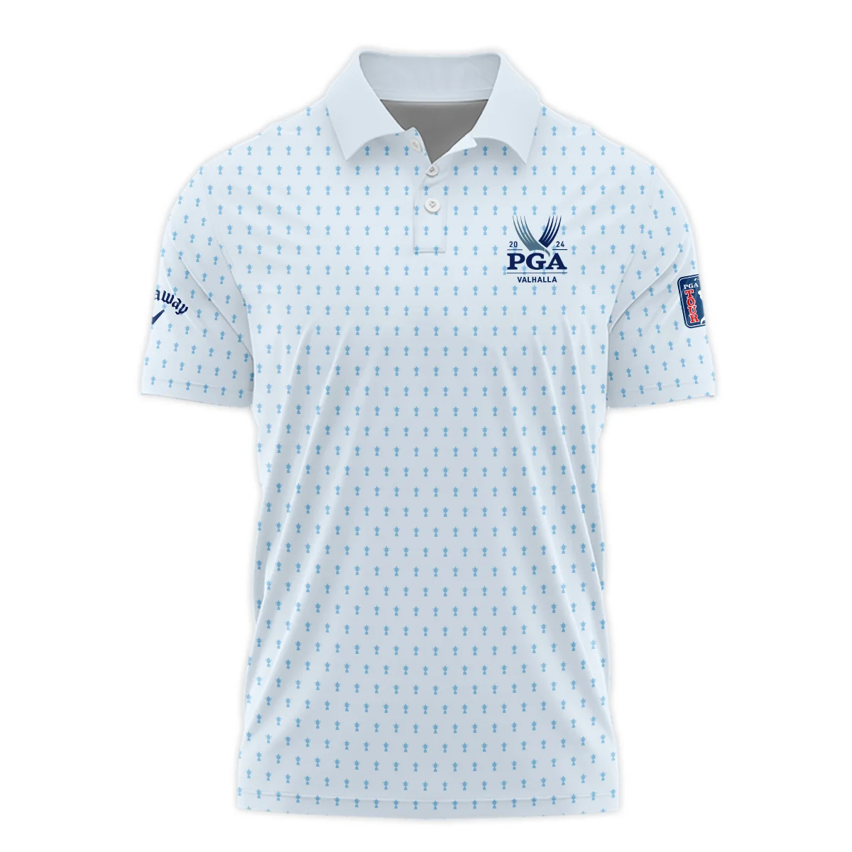 Golf Pattern Light Blue Cup 2024 PGA Championship Valhalla Callaway Polo Shirt Style Classic Polo Shirt For Men