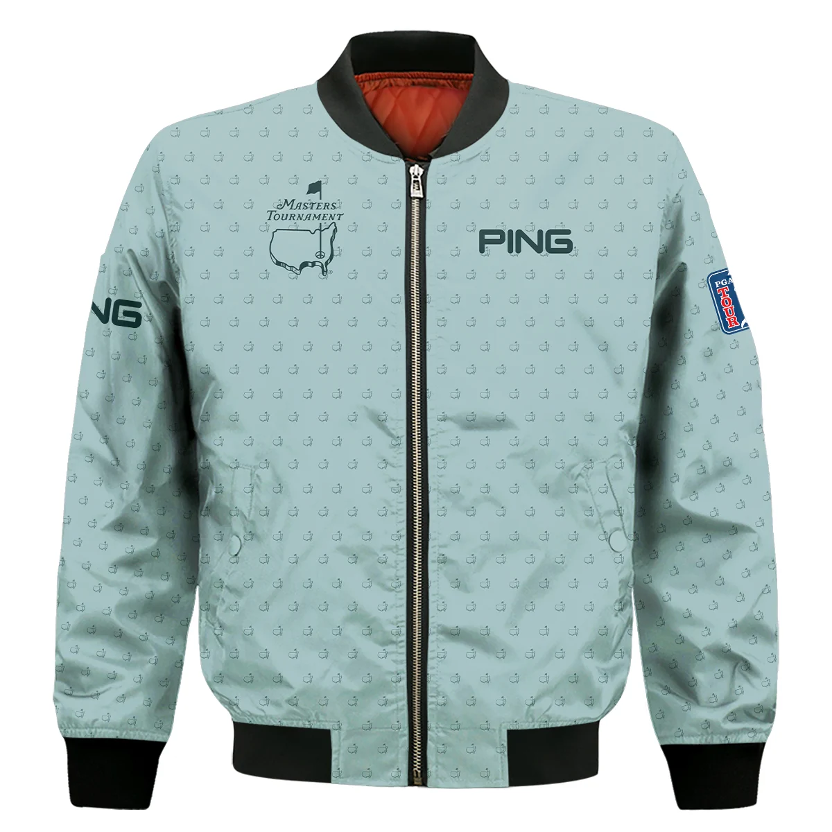 Golf Pattern Masters Tournament Ping Bomber Jacket Cyan Pattern All Over Print Bomber Jacket