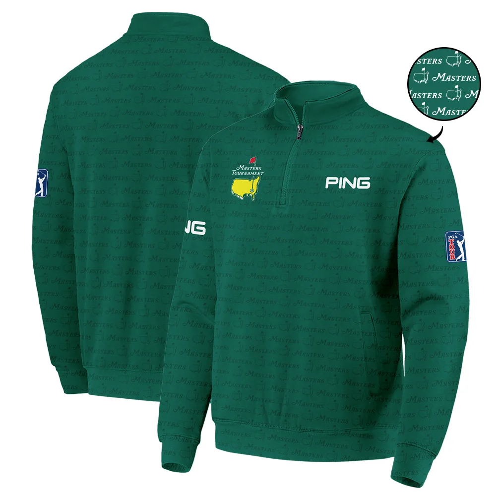 Golf Pattern Masters Tournament Ping Quarter-Zip Jacket Green Color Golf Sports All Over Print Quarter-Zip Jacket