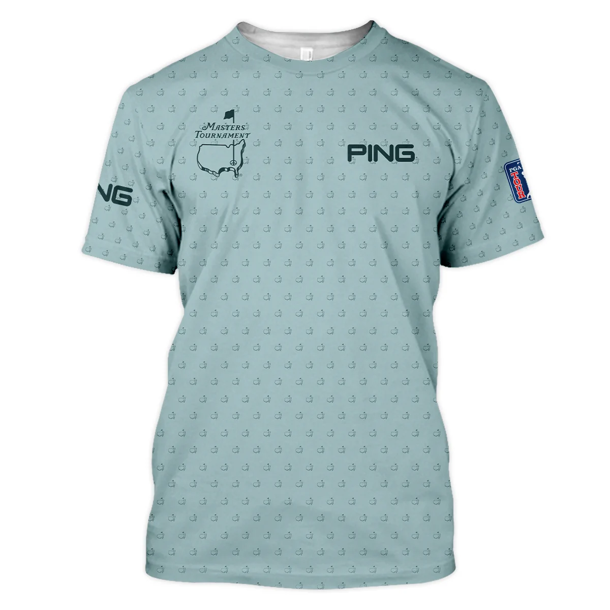 Golf Pattern Masters Tournament Ping Unisex T-Shirt Cyan Pattern All Over Print T-Shirt