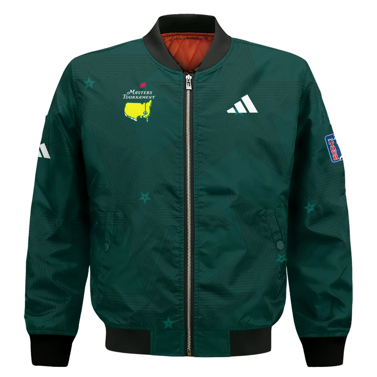 Golf Pattern Stars Dark Green Masters Tournament Adidas Bomber Jacket Style Classic Bomber Jacket