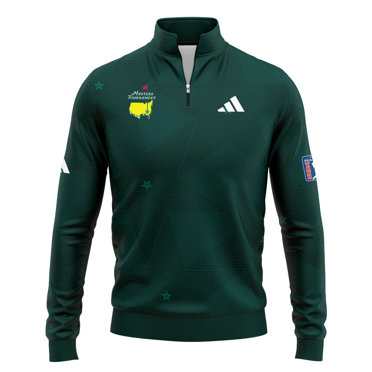 Golf Pattern Stars Dark Green Masters Tournament Adidas Quarter-Zip Jacket Style Classic Quarter-Zip Jacket