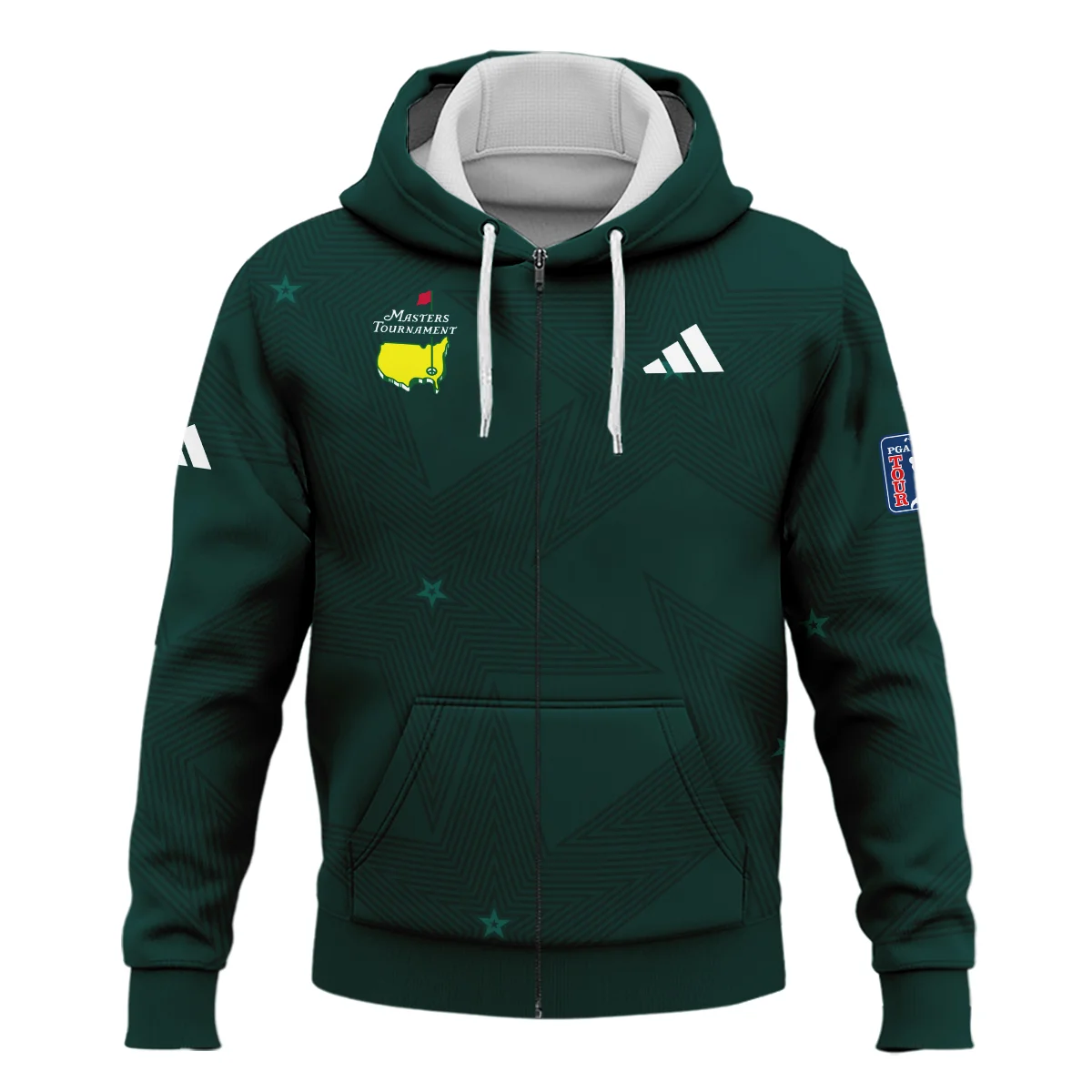 Golf Pattern Stars Dark Green Masters Tournament Adidas Zipper Hoodie Shirt Style Classic Zipper Hoodie Shirt