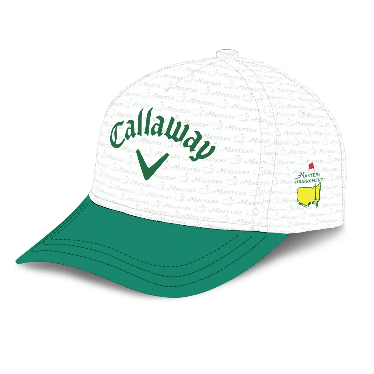 Golf Pattern White Mix Green Callaway Masters Tournament Style Classic Golf All over Print Cap