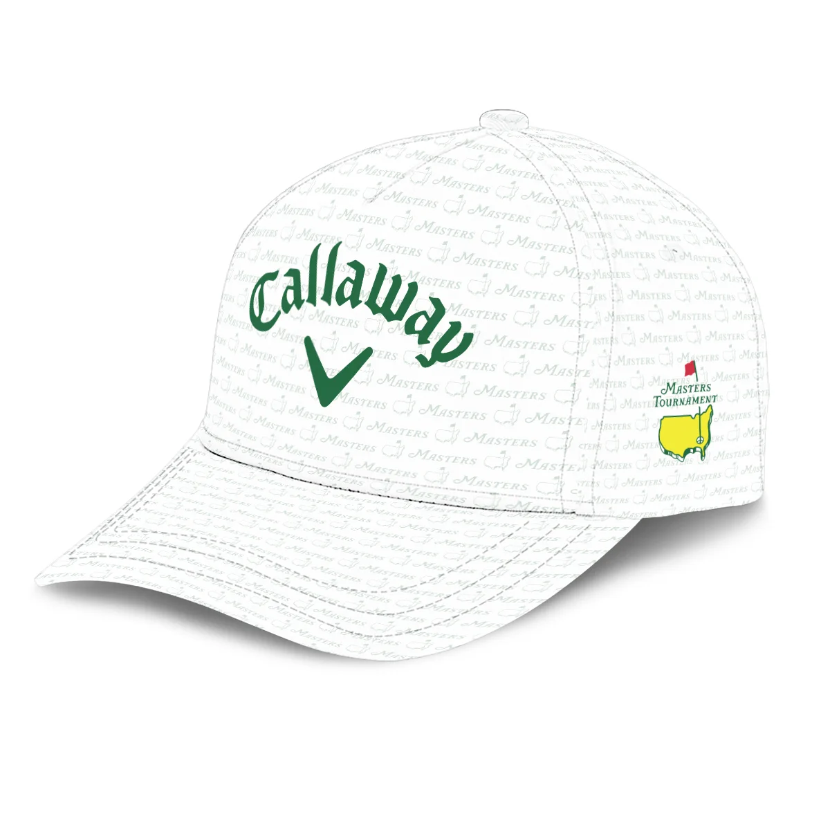 Golf Pattern White Mix Green V2 Callaway Masters Tournament Style Classic Golf All over Print Cap