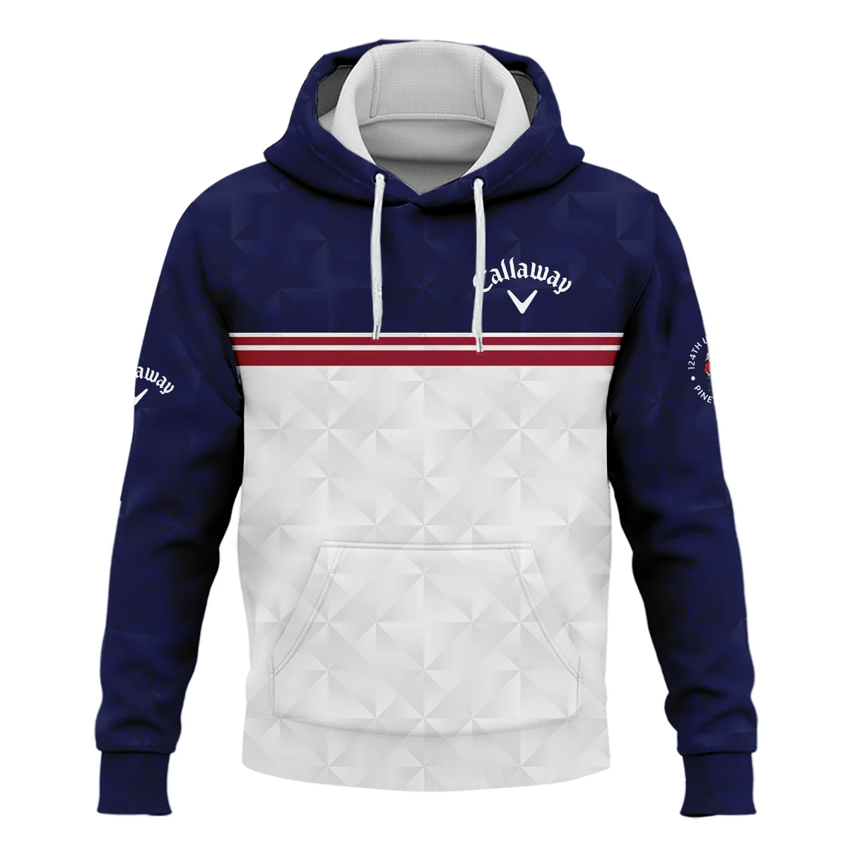 Golf Sport 124th U.S. Open Pinehurst Callaway Hoodie Shirt Dark Blue White Abstract Geometric Triangles All Over Print Hoodie Shirt