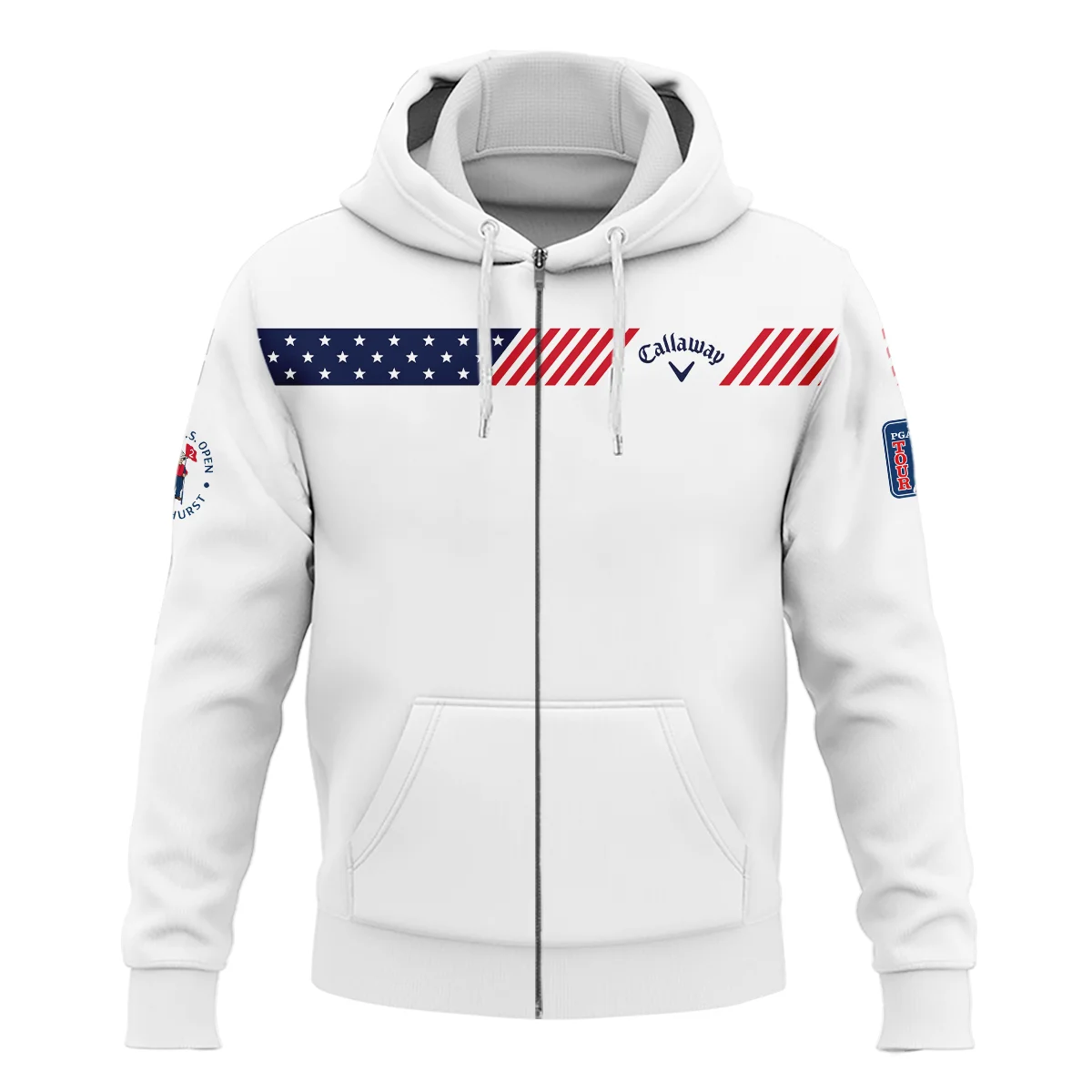 Golf Sport Flag American 124th U.S. Open Pinehurst Callaway Zipper Hoodie Shirt Style Classic Zipper Hoodie Shirt