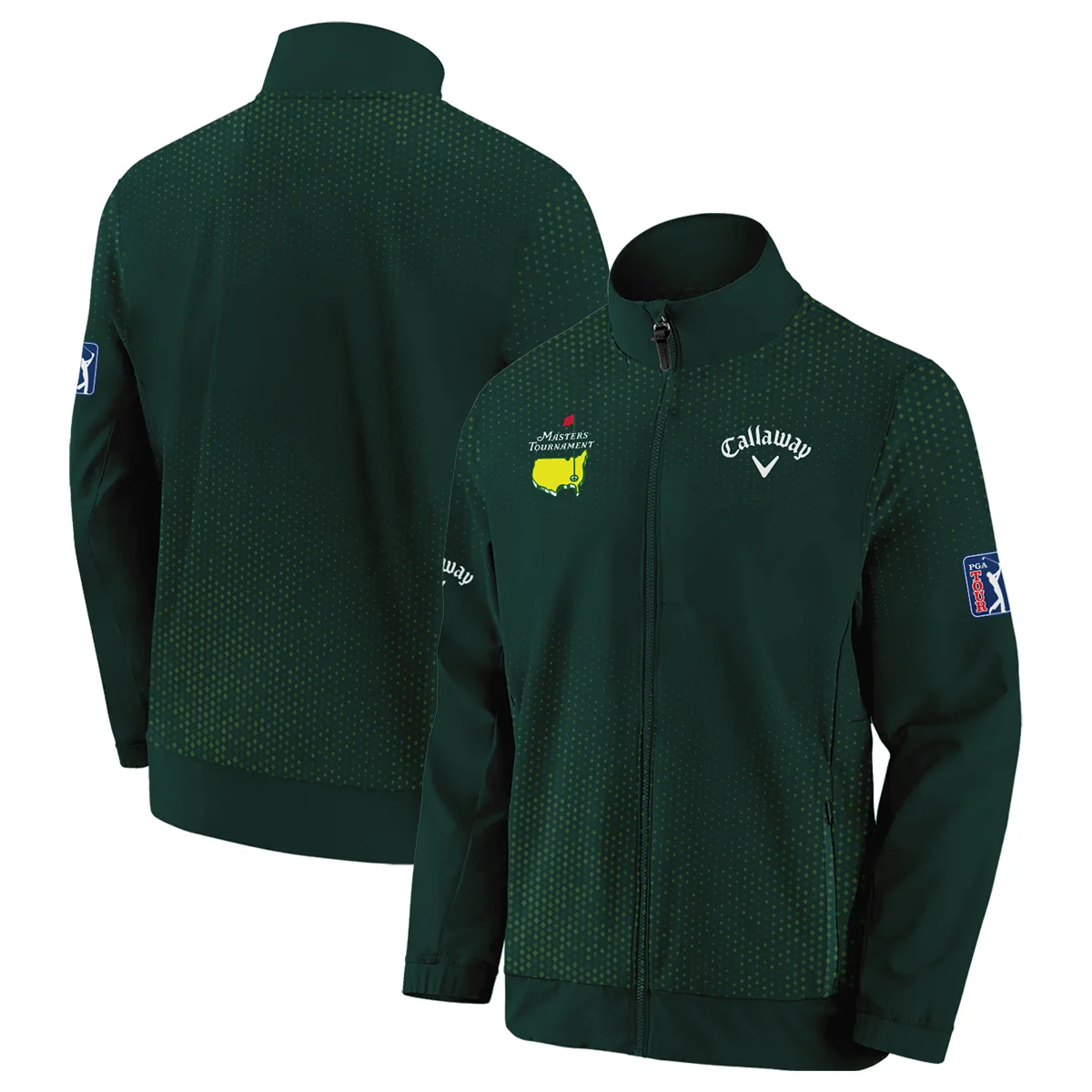 Golf Sport Masters Tournament Callaway Stand Colar Jacket Sports Dinamond Shape Dark Green Stand Colar Jacket