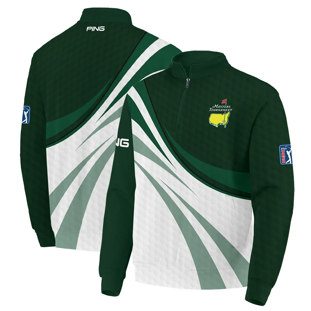 Golf Sport Masters Tournament Ping Quarter-Zip Jacket Green Color Sports Golf Ball Pattern All Over Print Quarter-Zip Jacket