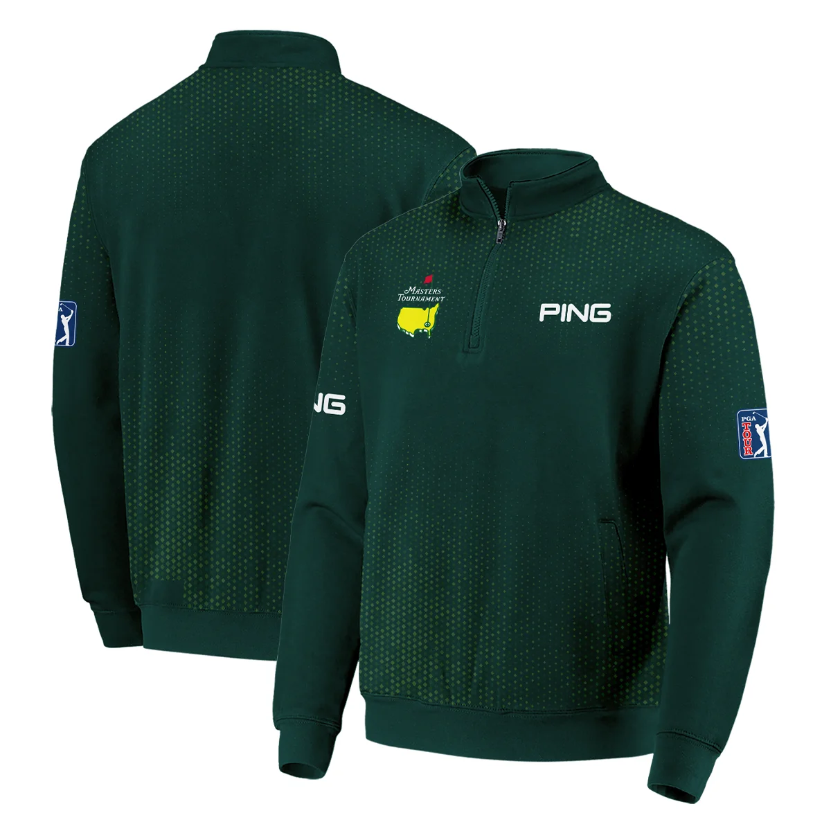 Golf Sport Masters Tournament Ping Quarter-Zip Jacket Sports Dinamond Shape Dark Green Quarter-Zip Jacket