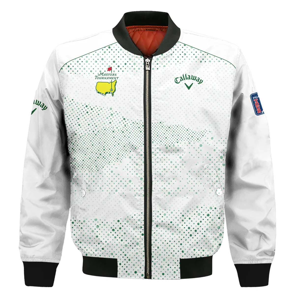 Golf Stye Classic White Mix Green Masters Tournament Callaway Bomber Jacket Style Classic Bomber Jacket